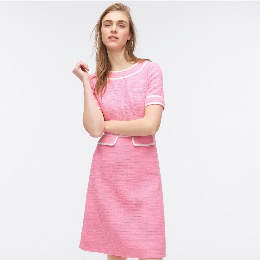 NWT J.Crew Pink Tweed Dress with Pockets
